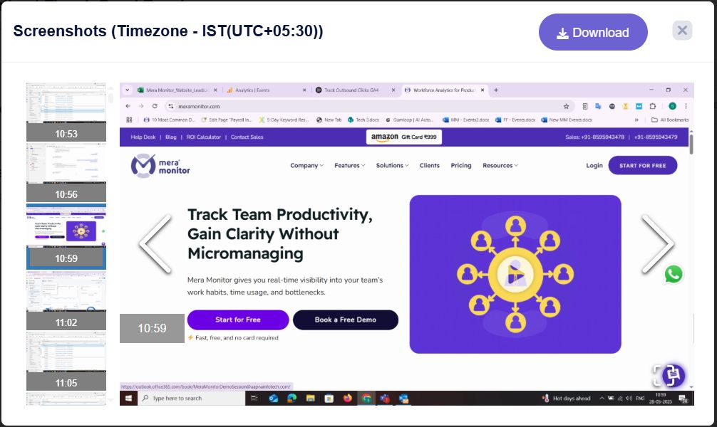 screenshot of Mera Monitor
